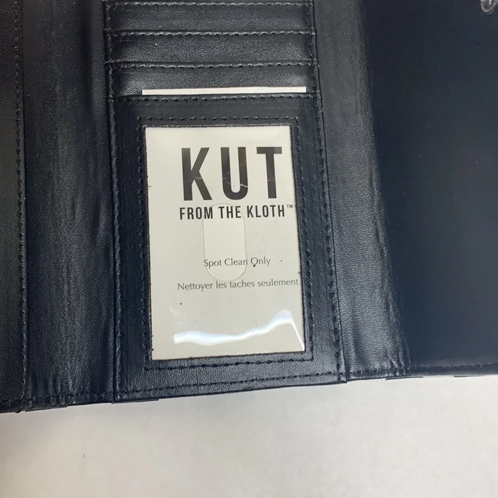 Kut From The Kloth | Black & White Striped Vegan Wallet | Card Holder | Clutch
